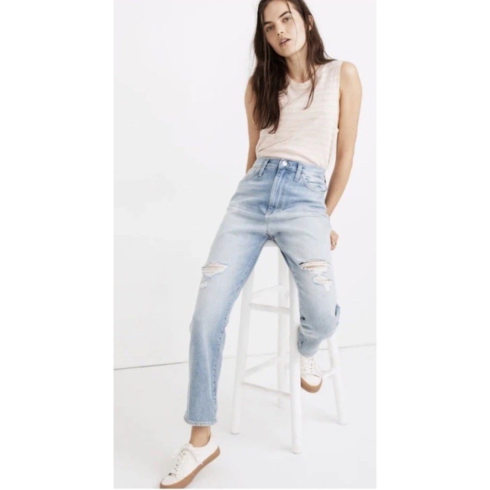 Madewell Balloon Jeans Distressed Barrel Light Wash High Rise Mom Jeans Size 23 - Picture 7 of 16